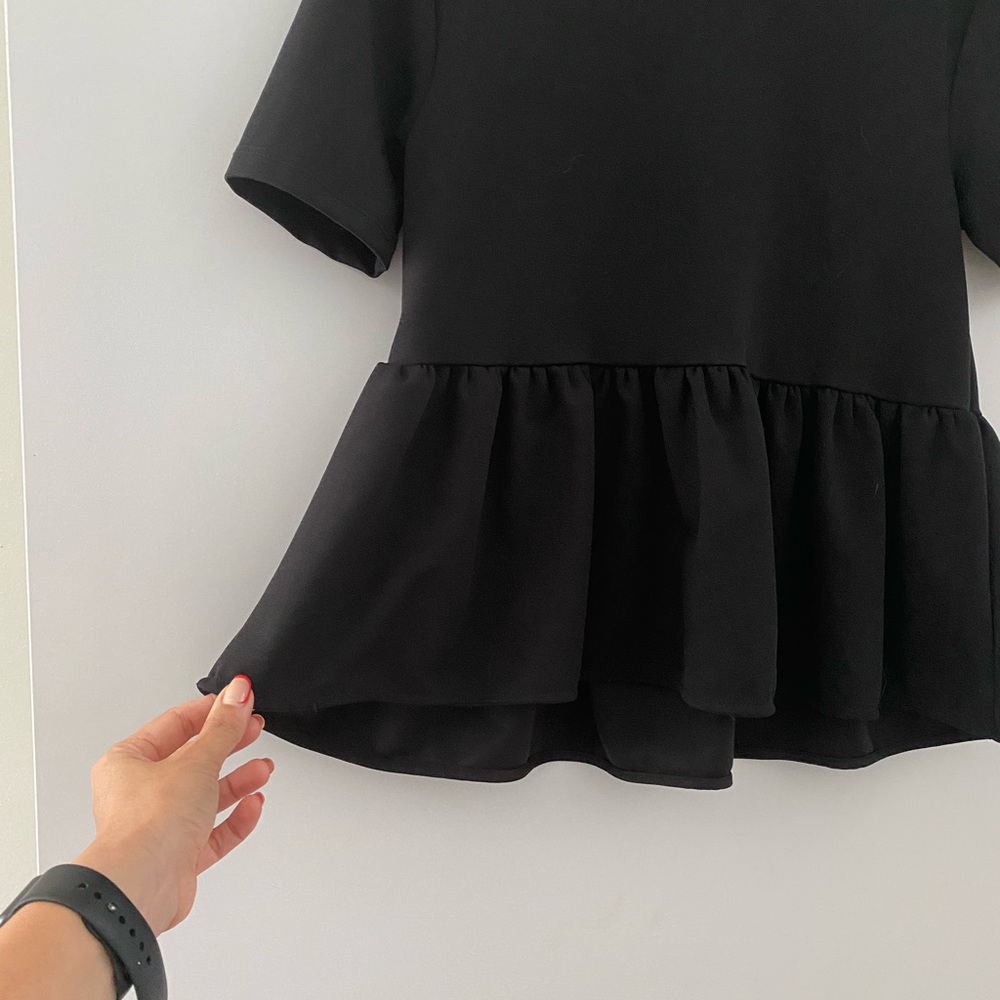 Zara Poplin Black Top